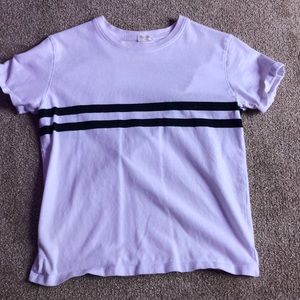 Brandy Melville white striped short sleeve top